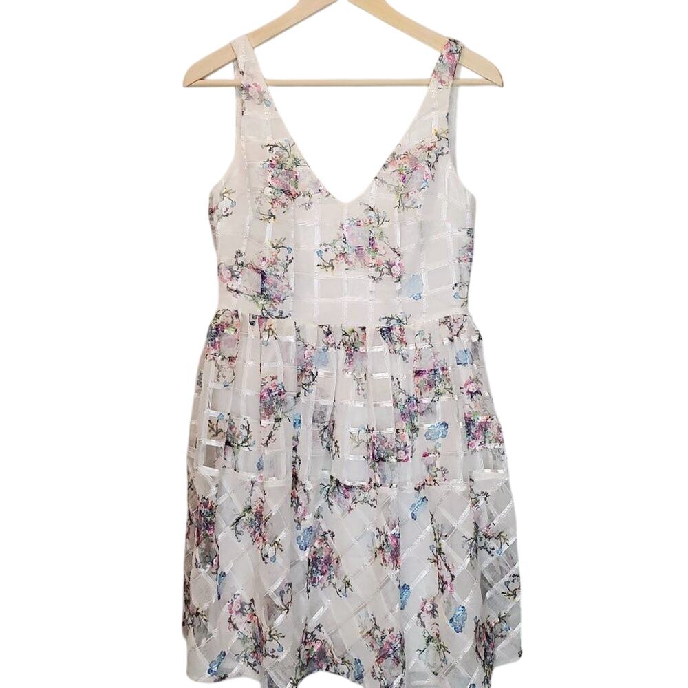 Anthropologie Maeve NWT Floral White Sleeveless Party Bridal Mini Dress Size 6